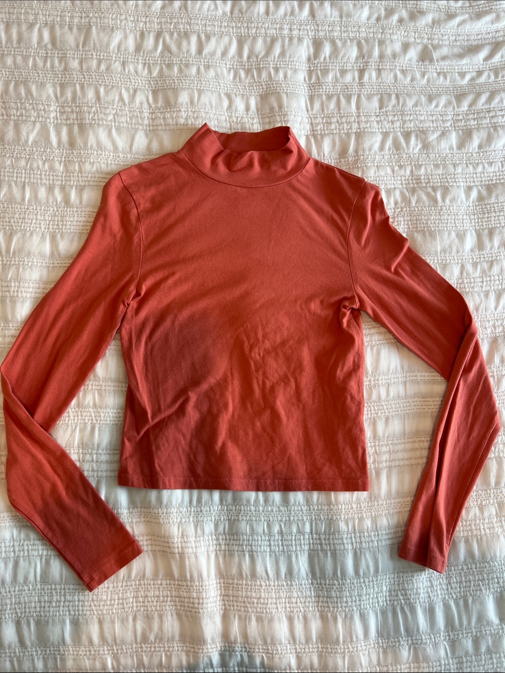wild fable Long Sleeve Mock Neck Top in Rust Orange
